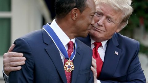 Tiger Woods ja Donald Trump ovat pelanneet golfia yhdessä viimeksi helmikuussa.