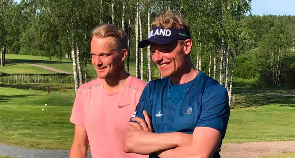 Erik Myllymäki ja Jari Pitkälä olivat Speedgolf Tourin toisen osakilpailun kaksi parasta.