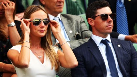 Erica Stoll ja Rory McIlroy saavat pian perheenlisäystä. Kuva vuoden 2018 Wimbledonin tennisturnauksesta