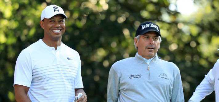 Tiger Woods ja Fred Couples ovat kilpailevien joukkueiden kapteenit