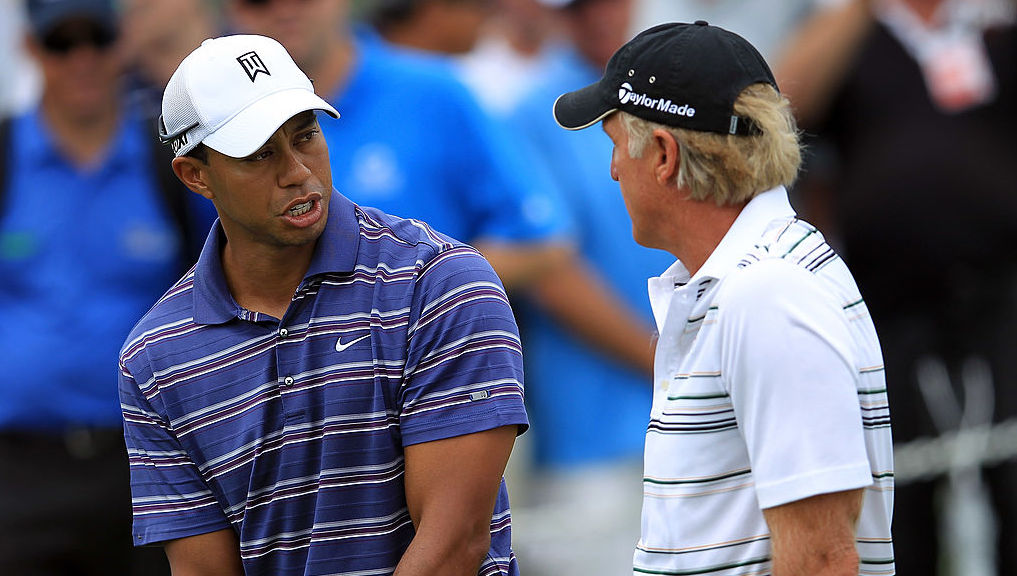 Tiger Woods ja Greg Norman eivät ole puheväleissä - kuva vuoden 2011 Presidents Cupista