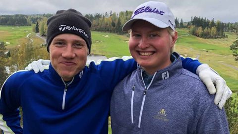Matias Honkala (vas.) ja Alex Hietala ovat molemmat Nevas Golfin kasvatteja sekä Timo Rauhalan valmennettavia