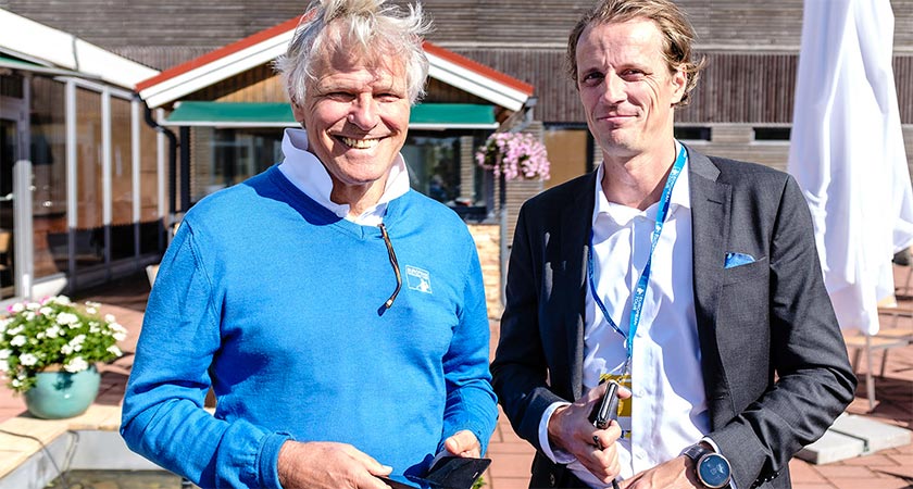 Challenge Tourin Alain de Soultrait ja Vierumäki Golfin Jan Ruoho viime kesänä Vierumäellä.