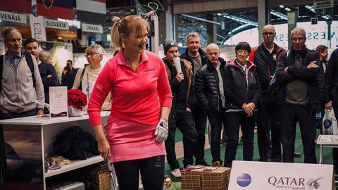 Minni Blomqvist-Kakko näytti viimeksi osaamistaan suurelle yleisölle golfmessuilla