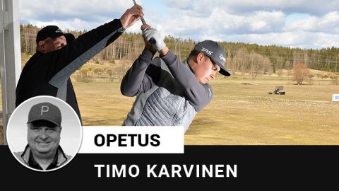 Timo Karvinen ja Sami Välimäki ovat tehneet muutoksia Samin svingiin ilman