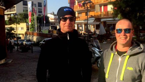 Mikko Ilonen oli ystävänsä Tuomas Siivosen kanssa aamukävelyllä Crans Montanassa.