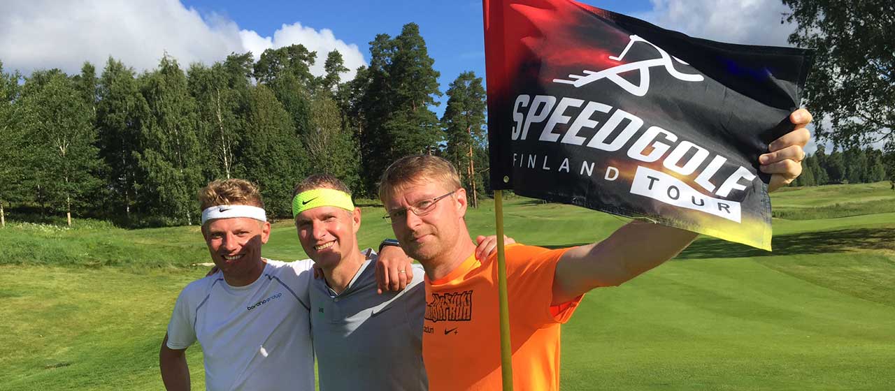 Speedgolfin ensimmäisten SM-kilpailujen mitalikolmikko: Jari Pitkälä